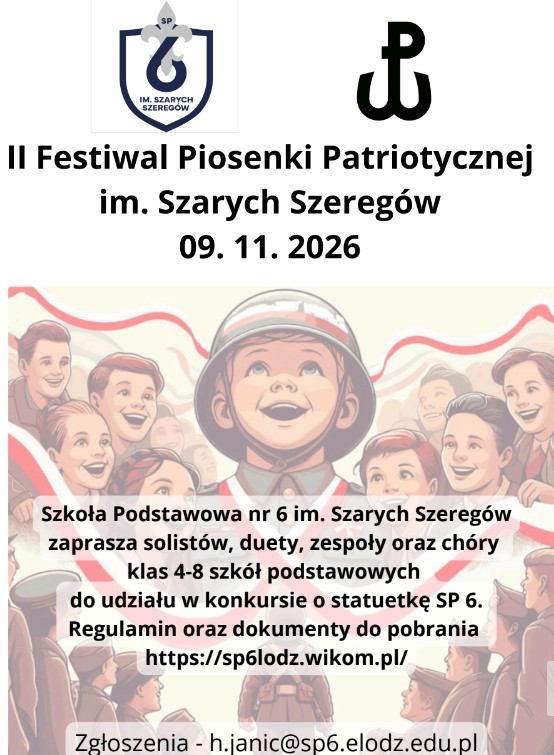 Plakat: Festiwal piosenki patriotycznej.