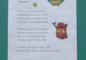 Wiersz „Przyjaciel” Kamila Osińskiego z kl. 4 b.