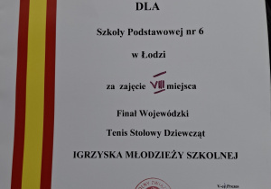 Finał Igrzysk Młodzieży Szkolnej w tenisie stołowym.