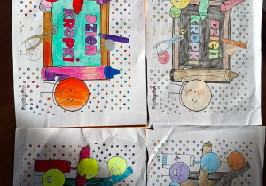 Prace uczniów wykonywane w Dniu Kropki.