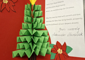 Kartki świąteczne wykonane przez uczniów naszej szkoły.