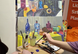 Uczniowie klas ósmych na Targach Edukacyjnych.