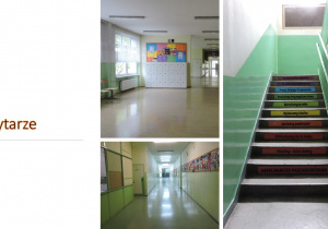 Szafki uczniowskie, korytarz szkolny, schody